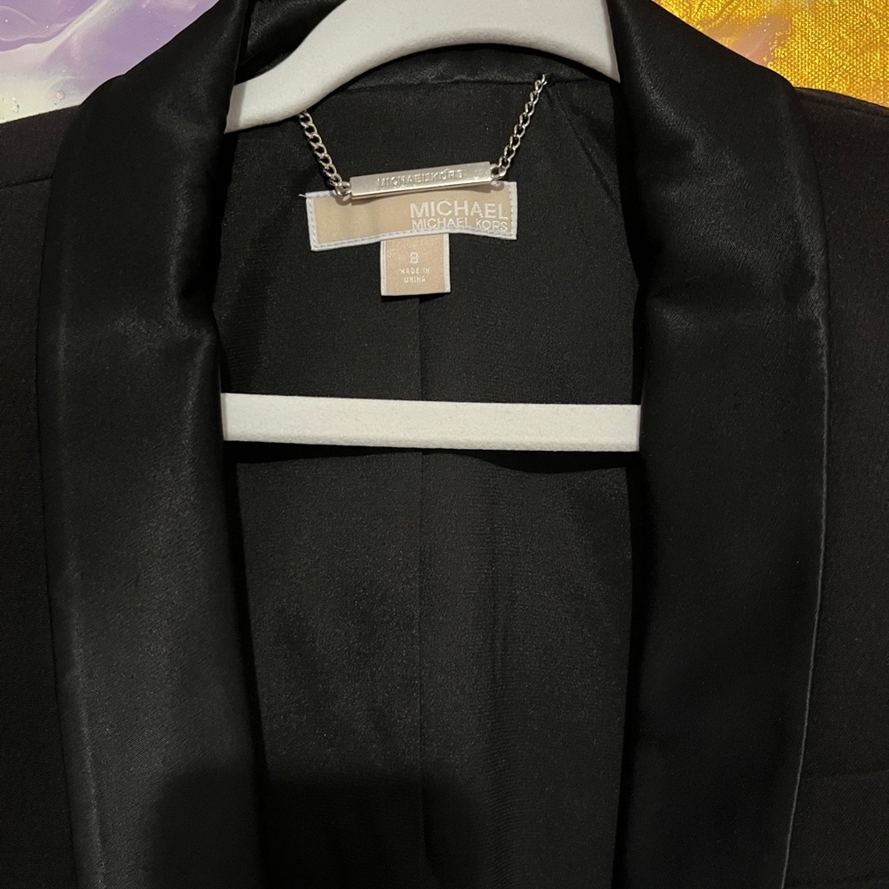 Black Blazer with Satin details